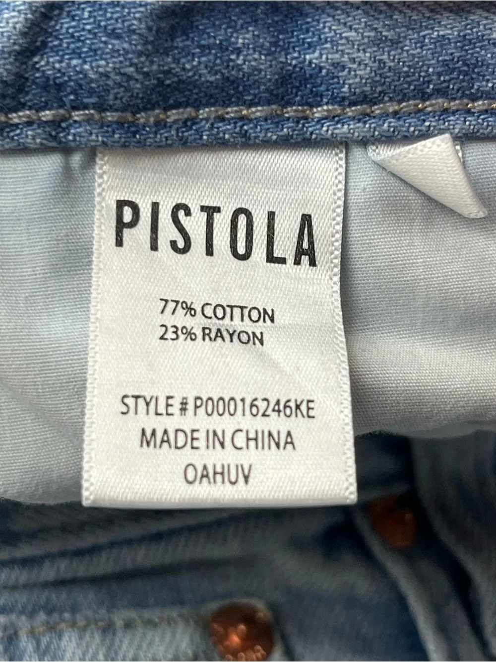 Pistola Women's Loretta High Rise Wide Leg Ankle Jean Size 24 Denim Frayed Hem